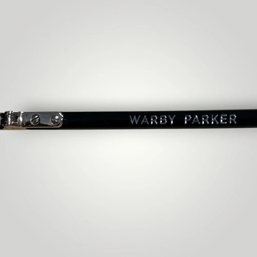 Warby Parker Maeve 7100 Black Square Eyeglasses Gold Accents Italy 51-19-135